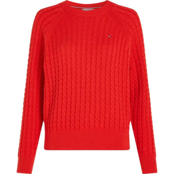 Tommy Hilfiger WW0WW41142  Co Cable C-Nk Sweater  